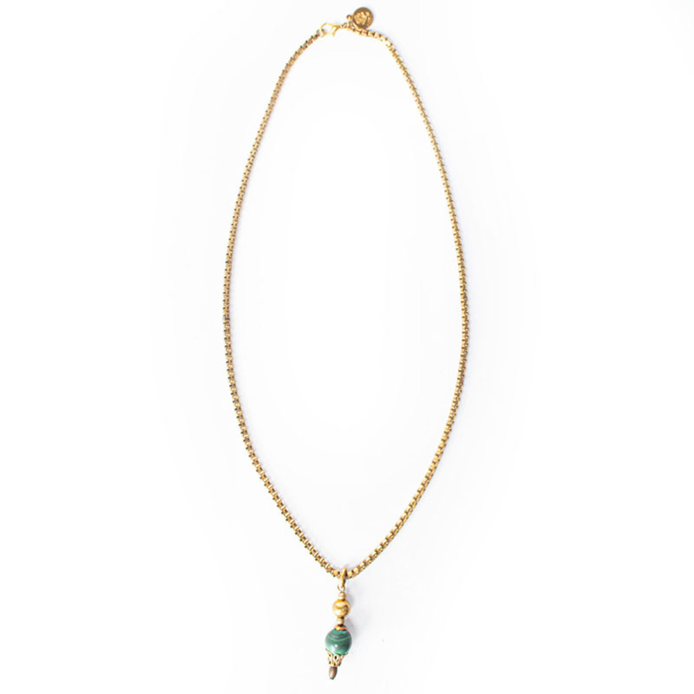 Ela Stone Necklace Women Forest Green